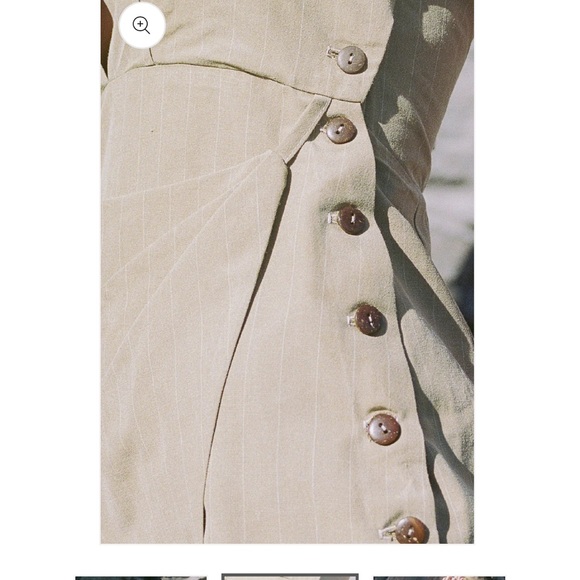 NWOT Wueste Kaili Linen Mini Dress Pinstripe - Picture 5 of 7